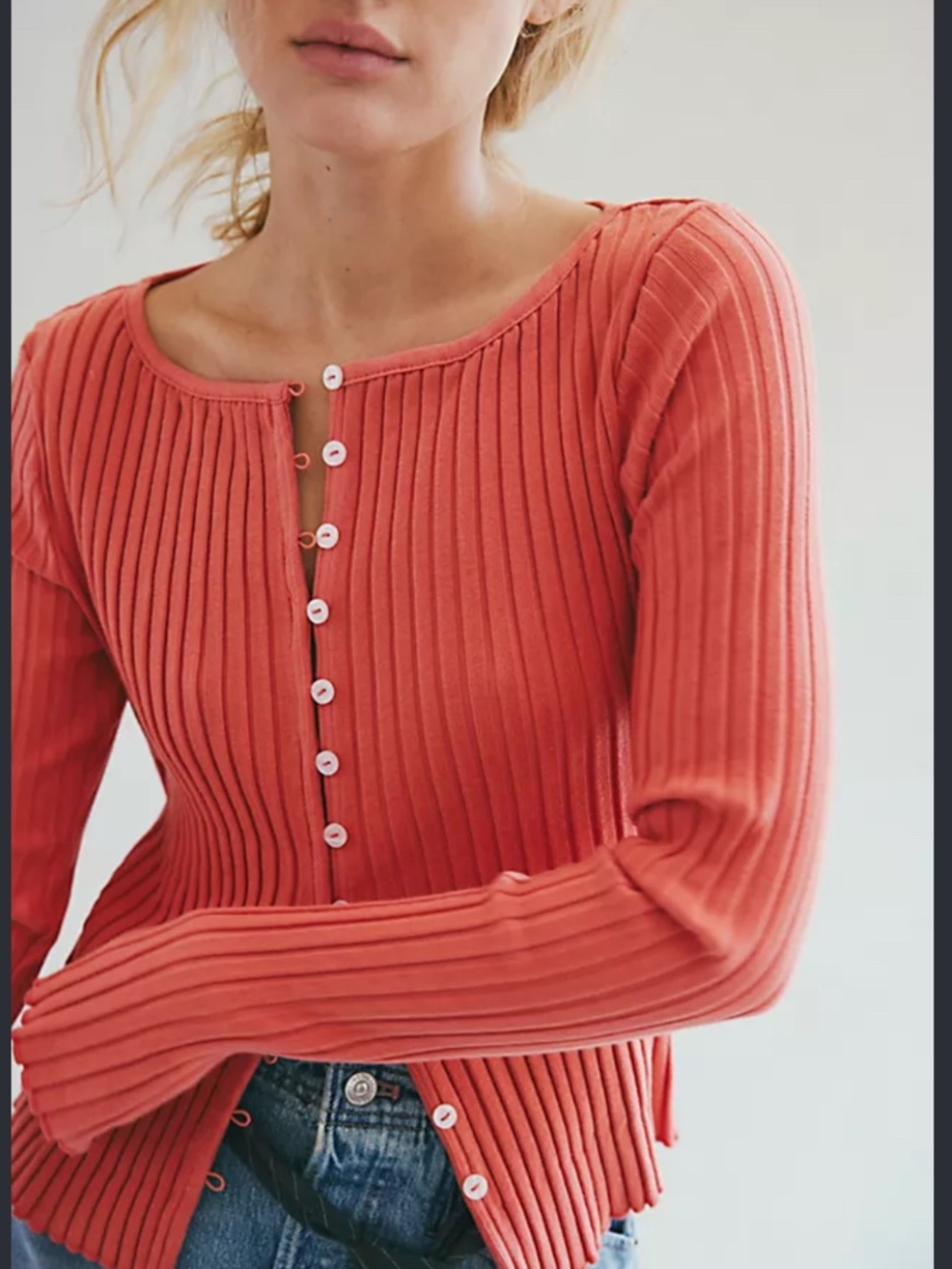 NWT FREE PEOPLE TILLY CARDIGAN - Coral
